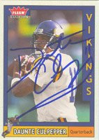 Daunte Culpepper, Minnesota Vikings, 2003 Fleer Tradition Autographed Card