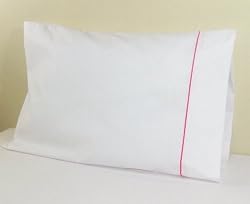 48x75 3 4 Full Sheet set White w PINK trim from AB Lifestyles Traveler Sheet Set Collection discount