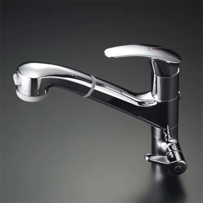 KVK 水栓金具台所水栓浄水器内蔵シングルレバー式シャワー付混合栓 (シャワー引出式)KM361SC