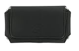 PCMicrostore Apple iPhone Black Leather Texture Horizontal Holster Carrying ....