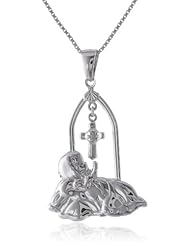 Precious Moments Sterling Silver Diamond Accent "Christening" Pendant Necklace, 18"