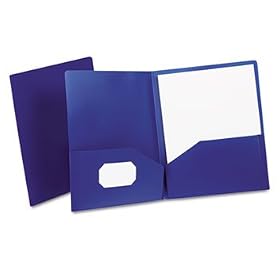 Twin-Pocket Polypropylene Portfolio, Dark Blue