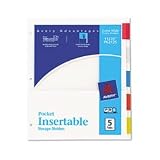 Pocket Tab Dividers, 5 Tab, Letter, Assorted Colors AVE11270