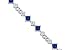 Unique Styling Round Cut Created Sapphire & White CZ Gemstone Bracelet in Sterling Silver