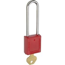 Master Lock 410 Series Zenex Lockout/Tagout Padlock, Keyed Different, 1-3/4" Body Length, 3" Shackle Clearance