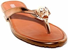 French Kiss Alison Flip Flop With Skull Bronze 8