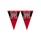 Nebraska Cornhuskers NCAA 25Ft String Of 6 x 9 Party Pennants (Flags)