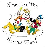 Disney Wood Mounted Christmas Stamp MICKEY MOUSE SNOW FUN For Scrapbooking, Card Making & Craft Projects
