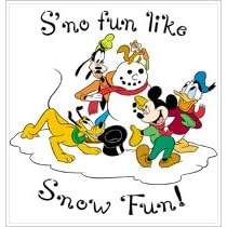 Disney Wood Mounted Christmas Stamp MICKEY MOUSE SNOW FUN For Scrapbooking, Card Making & Craft Projects