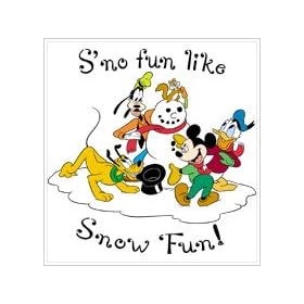 Disney Wood Mounted Christmas Stamp MICKEY MOUSE SNOW FUN For Scrapbooking, Card Making & Craft Projects