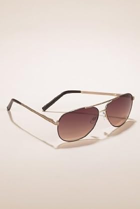 Stripe Brow Aviator Tinted Sunglasses