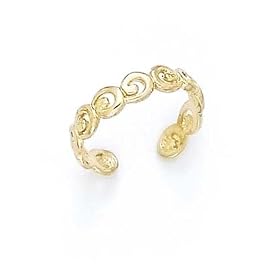 14k Swirl Toe Ring by 