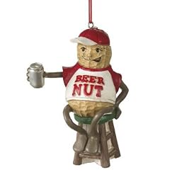 Funny "Beer Nut" Peanut Drinking Beer Christmas Ornament 3.75"