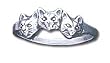 Solid Sterling Silver Cats Ring