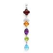 14k White Gold Multicolor Gemstone Pendant