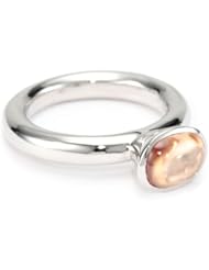 Giorgio Martello "Stackable Ring" in Sterling Silver with Rhodium and Cabochon Champagne Cubic Zirconium Ring