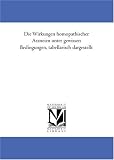 Die Wirkungen homoeopathischer Arzneien unter gewissen Bedingungen, tabellarisch dargestellt