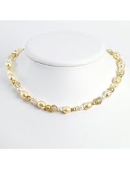 Sterling Silver Rutilated Qtz/Citrine/Chmpgn FW Cultured Pearl Necklace