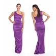 Sexy Stretch Satin One Shoulder Long Dress