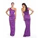 Sexy Stretch Satin One Shoulder Long Dress