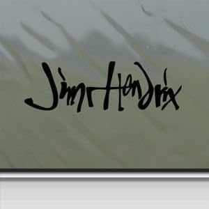 Jimi Hendrix Signature Guitar Logo Black Sticker Decal Car Window Wall Macbook Notebook Laptop Sticker Decal