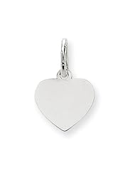 14k White Gold Plain .011 Gauge Engravable Heart Charm. Metal Wt- 0.3g