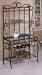 Kitchen & Housewares : Wrought Iron Style BAKERS RACK with Wine Rack and Glass Holder