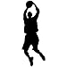 The Vinyl Guru - Basketball Wall Decal - Throw to Basket Vinyl Art for Home Decor - Removable Giant Sticker - Sport Player Silhouette for Boys and Girls - Safe Outline Figure for Themed Room Design