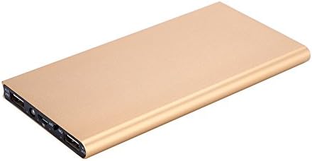 Eternal Faith 12000mah Portable Power Bank Charger,Universal Ultra Slim Li-Polymer Portable Battery External Battery Pack with 2-in-1 Lightning&amp;MicroUSB Cable for iPhone,Samsung,Sony,HTC (Gold)