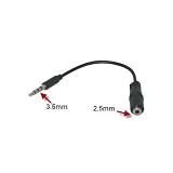 Malcom Distributors 2.5mm Female to 3.5mm Male 3 rings Jack Stereo Adapter On/Off enabled - Convert 2.5 mm Stereo Cell Phone Headset to 3.5 mm MP3 Stereo Earpiece Earphones Input Jack for iPhone 1G 3G 3Gs, Blackberry, Motorola Droid, Palm Pixi, HTC Eris Nexus One