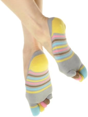 6 Pairs Cotton No-show Toe Socks With Silicone Heel-Grip