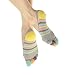 6 Pairs Cotton No-show Toe Socks With Silicone Heel-Grip