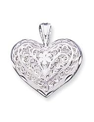Sterling Silver Filigree Heart Charm QC579"