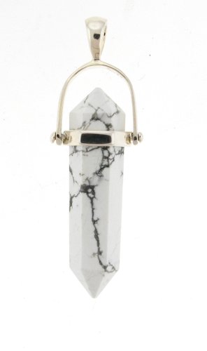 Howlite Double Terminated Point Pendant - Sterling Silver .925