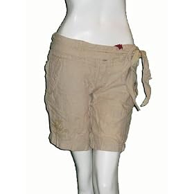 Z-BRAND Chop Print Linen Shorts in Swirl Khaki