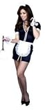 Double Zip French Maid Costume with Apron, Headpiece & Choker
