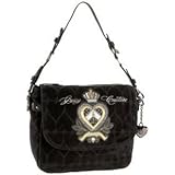 Juicy Couture Fashion Velour Jacquard Crossboy Messenger Bag Purse Bag Tote Black