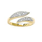 Ladies 18K Gold Plated Clear Cubic Zirconia Snake Ring