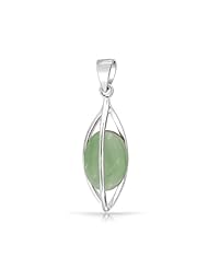 Bling Jewelry Cage Gemstone Green Jade Pendant 925 Sterling Silver