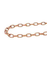 Ladies Real Solid 18K Rose Gold Italy Cable Link Chain Necklace 16" 17.1 Grams 6.6MM