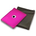 APPLE IPAD 3 PC EXECUTIVE ACCESSORY PACK - HOT PINK ETCHED SCALE  PATTERN HYBRID CASE, SCREEN PROTECTOR, GREY POUCH PART OF THE QUBITS  ACCESSORIES RANGE