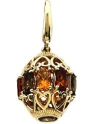 Geuine Citrine, Maderira Citrine And Smokey Quartz Charm 14K Yellow 66172