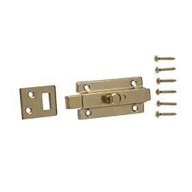 Crown Bolt 62341 3-Inch Slide Bolt, Bright Brass