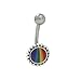 Belly Button Ring Surgical Steel with Rainbow Logo title=