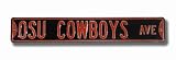 OKLAHOMA STATE COWBOYS OSU COWBOYS AVE Black AUTHENTIC METAL STREET SIGN (6 X 36)