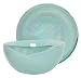 Recycled Art Glass Medium White Salad Bowl 7"D, 3.25"H Set / 2