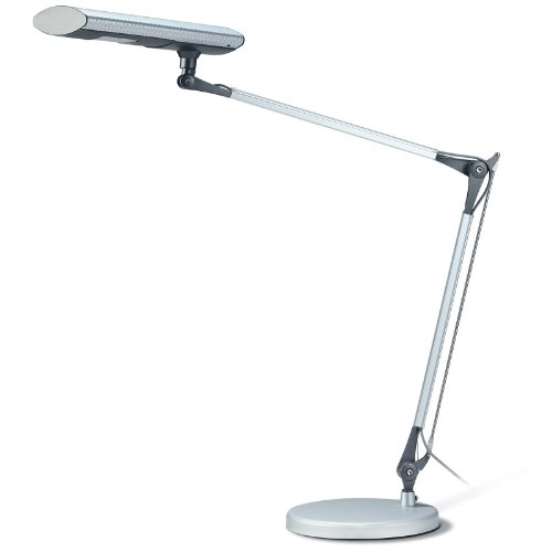 Aurora High Power Cree LED Swing Arm Desk Lamp (Silver Finish, Contemporary Task Lamp)