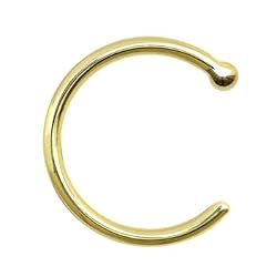 18 Gauge Solid 18KT Yellow Gold Nose Hoop - 5/16"