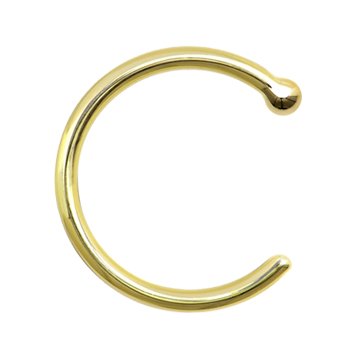 Childrens Toyshop  Jewelry : 18 Gauge Solid 14KT Yellow Gold Nose Hoop - 5/16 Inches