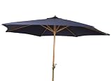 from SAS Imports 2.7m Blue Wood Garden Parasol Umbrella with 38mm Pole & Crank Handle